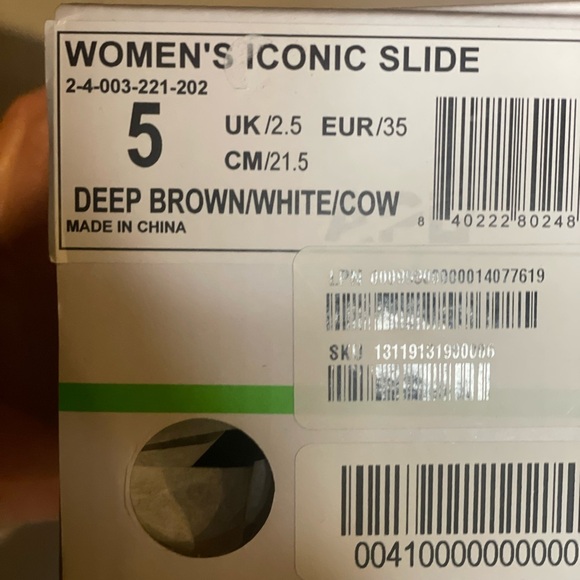 APL Women’s Iconic Slide, Brown, Cream, Cow Slide Sandals, size 5 - Picture 6 of 6